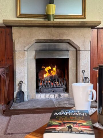 Haravester open fire Harvester Cottage Lounge with open fire