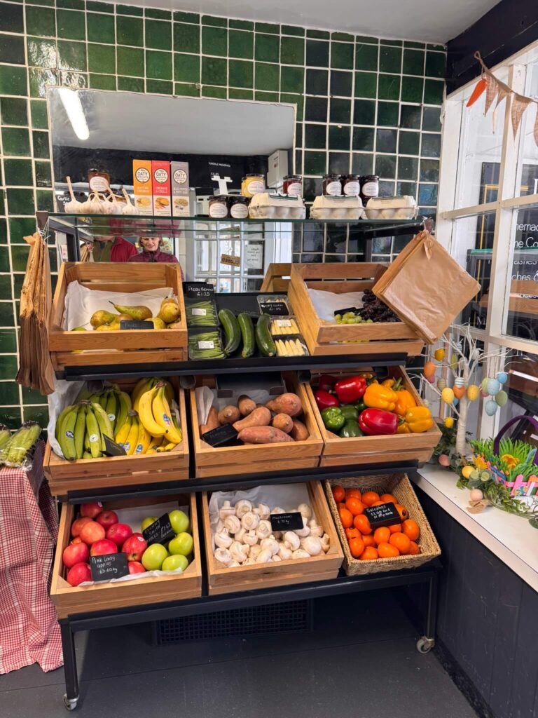 Display of fresh fruit at Timms Butchers