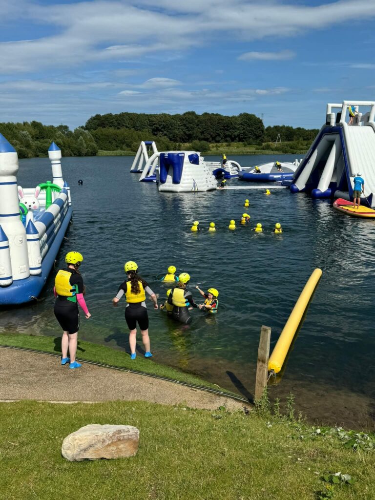 Inflatables at North Yorkshire Water Park